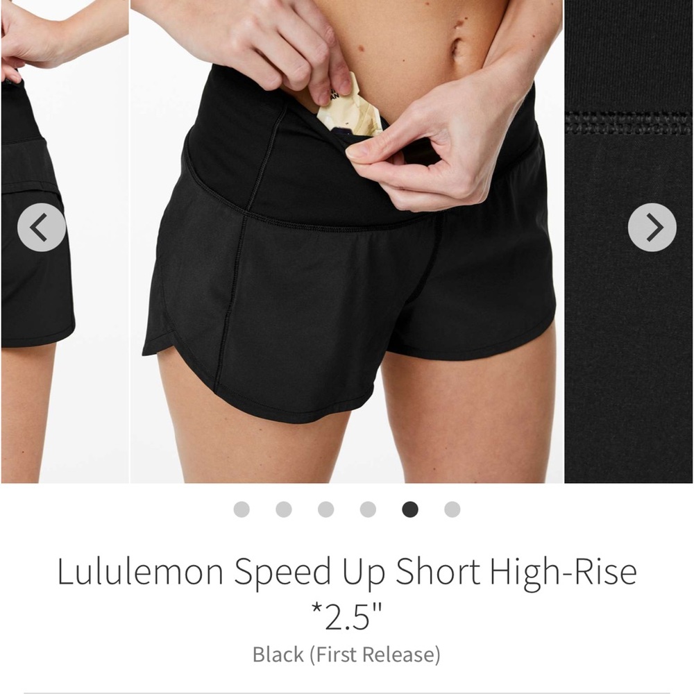 Lululemon speed up high rise shorts 2.5” Black Sz 6
